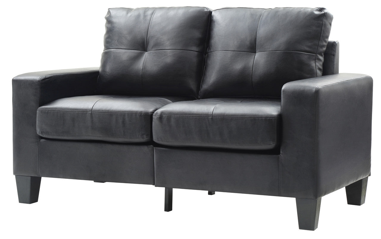 Modular Beauty Black Pu Loveseat