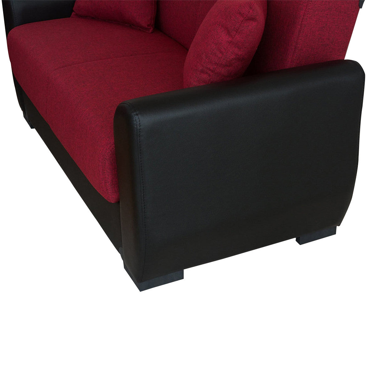 Emily Red & Black PU Leather Arms Chair