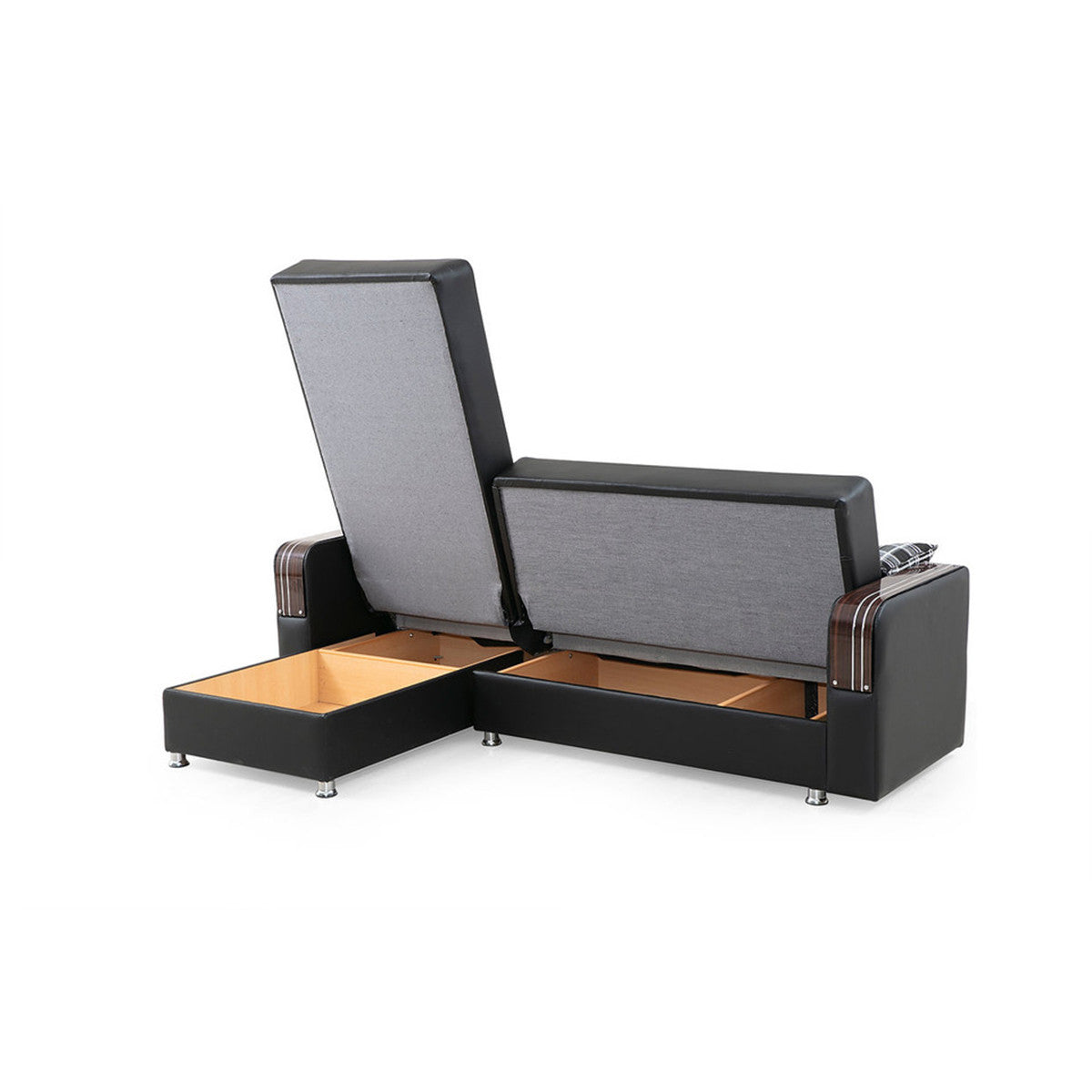 London Black Reversible Sectional Sofa