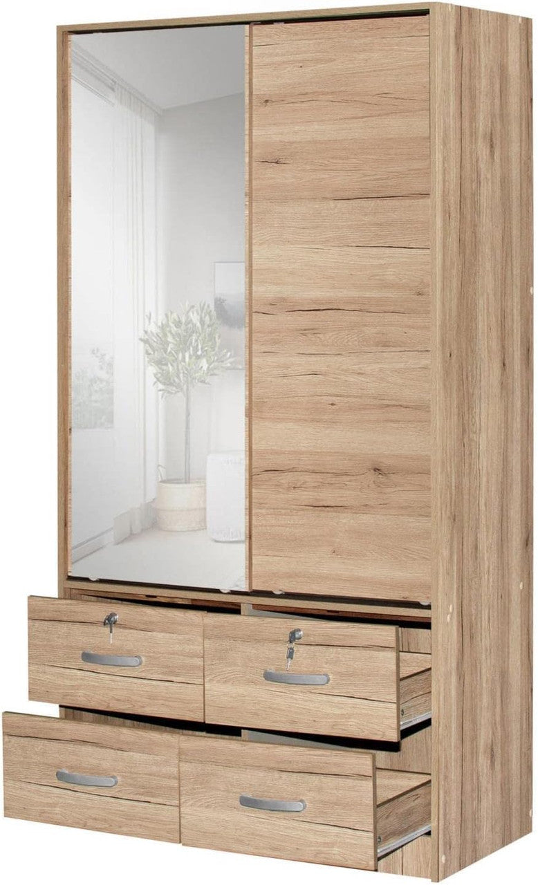 Go Green Woods Sarah Double Sliding Door Armoire with Mirror