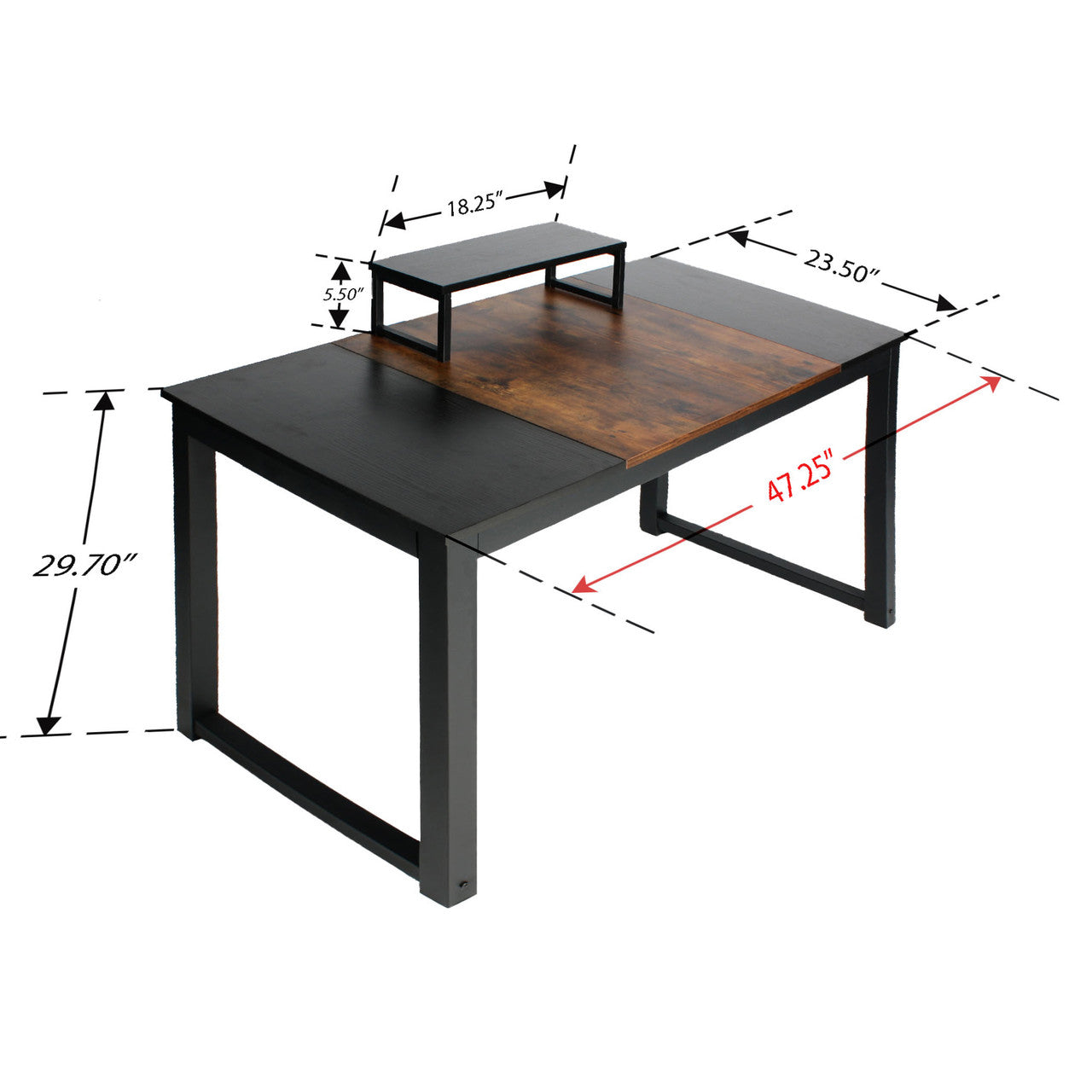 Go Green Woods Emma 47.5" Metal Computer Desk with Splice Board