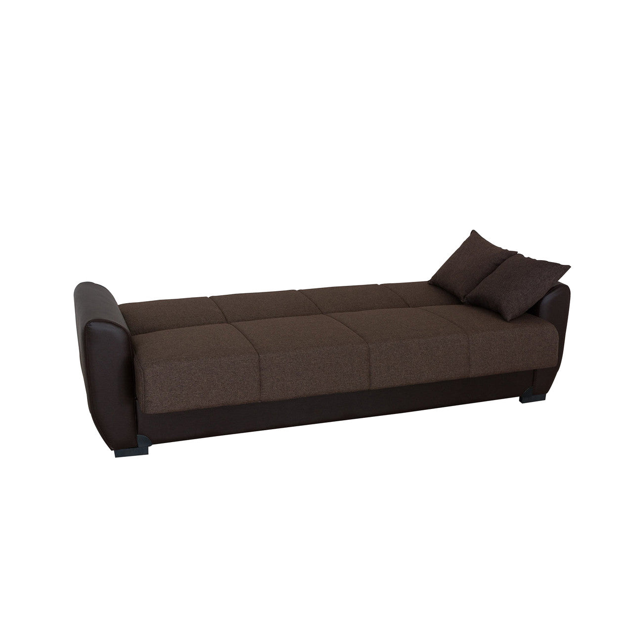 Primo Brown PU Leather Arms Sofa Bed