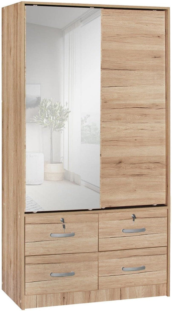 Go Green Woods Sarah Double Sliding Door Armoire with Mirror
