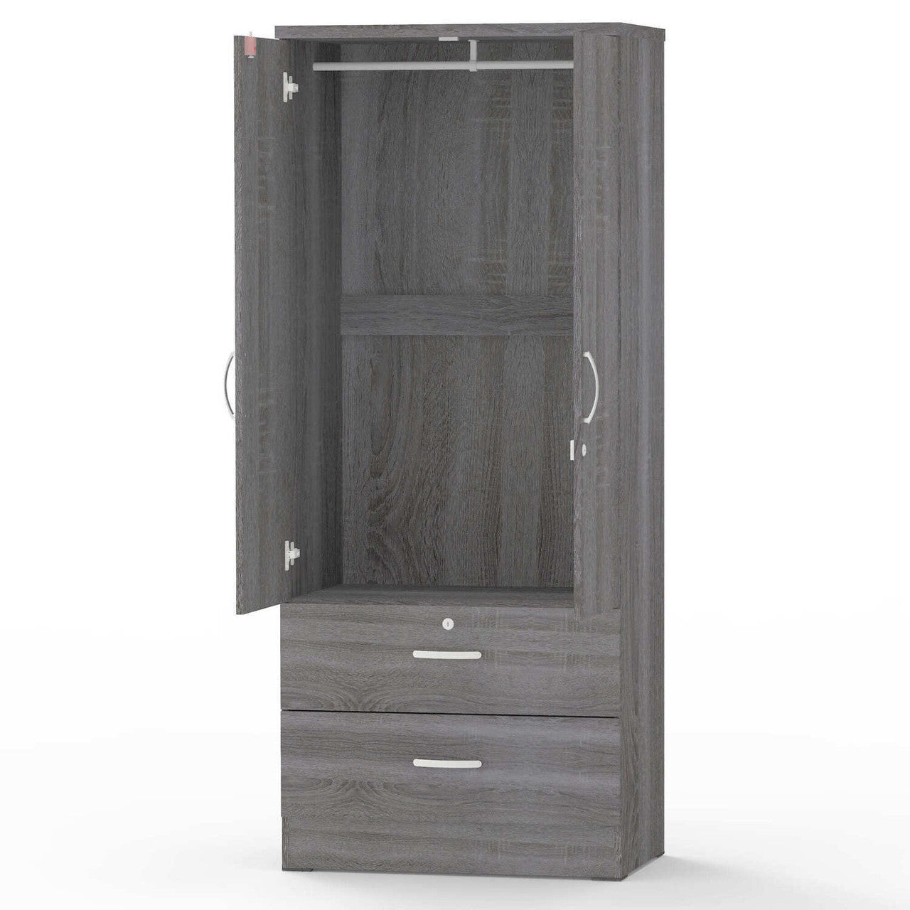 Go Green Woods Grace Armoire Wardrobe with Mirror & Drawers