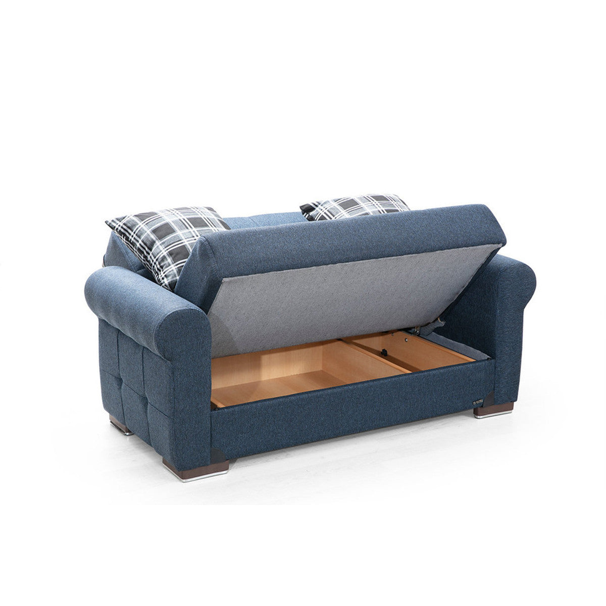 Silva Navy Blue Fabric Loveseat