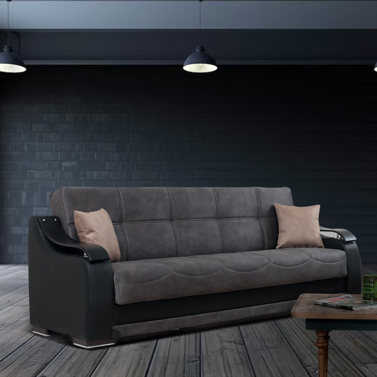 Nicole Gray Loveseat w-Storage