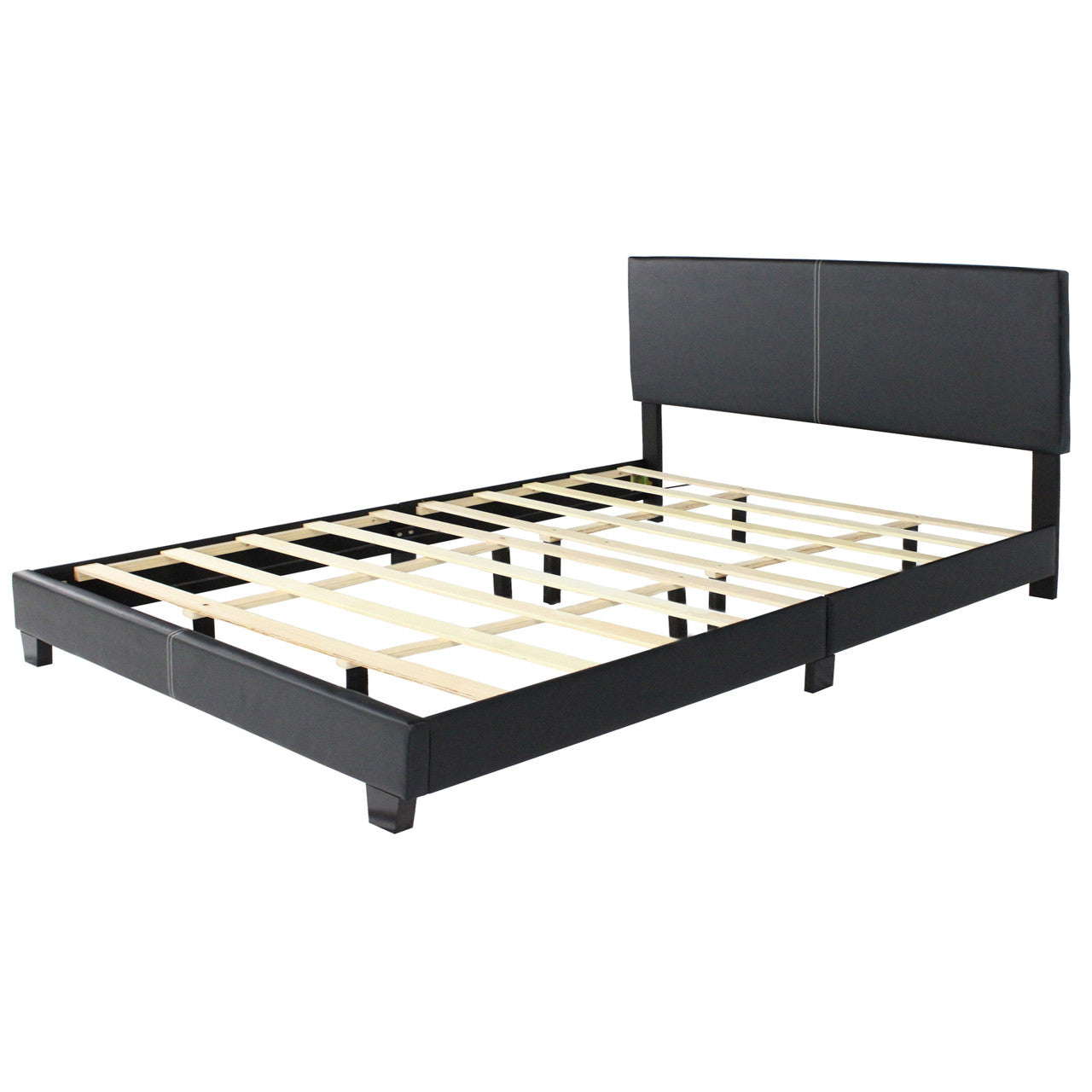 Go Green Woods Nora Faux Leather Upholstered King Panel Bed