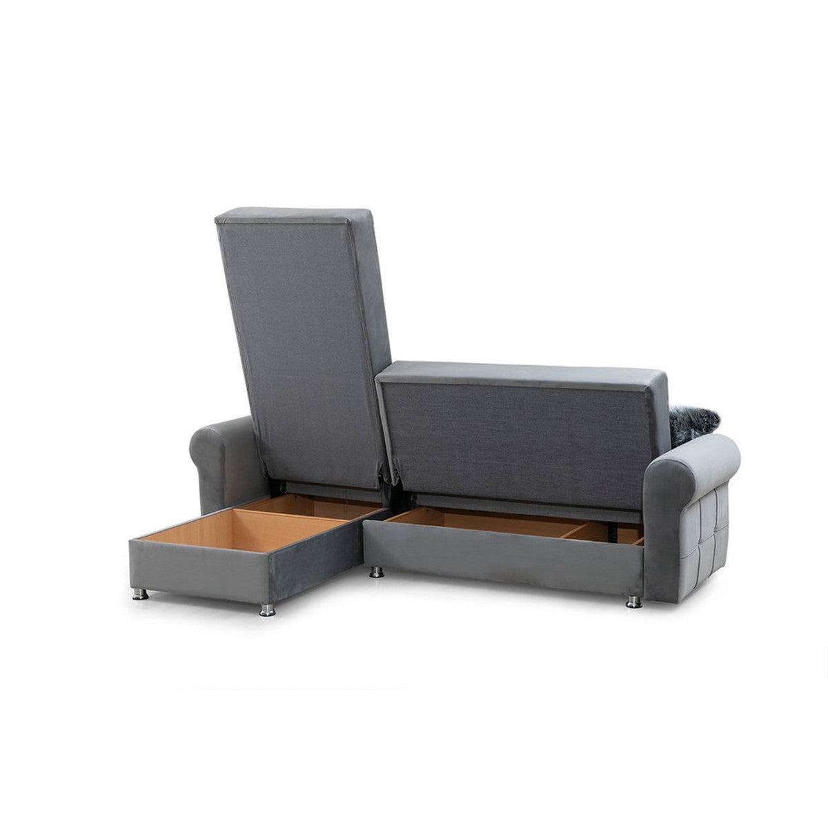 Paris Gray Reversible Sectional Sofa