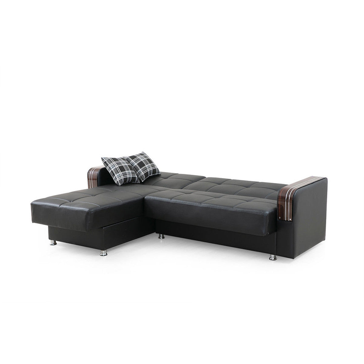 London Black Reversible Sectional Sofa