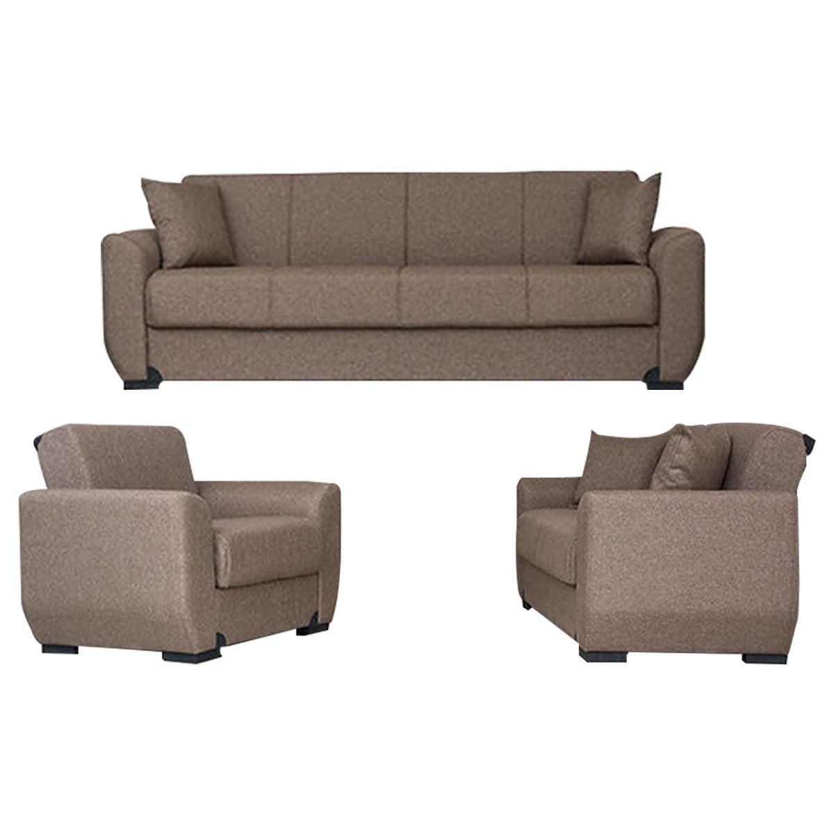 Fatima Light Brown Fabric Loveseat