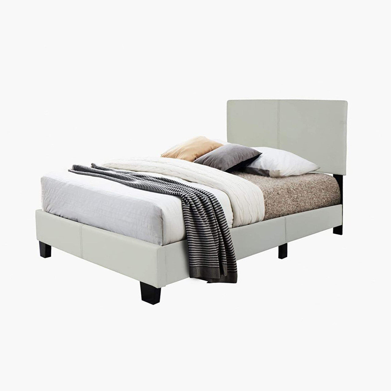Go Green Woods Nora Faux Leather Upholstered Twin Panel Platform Bed
