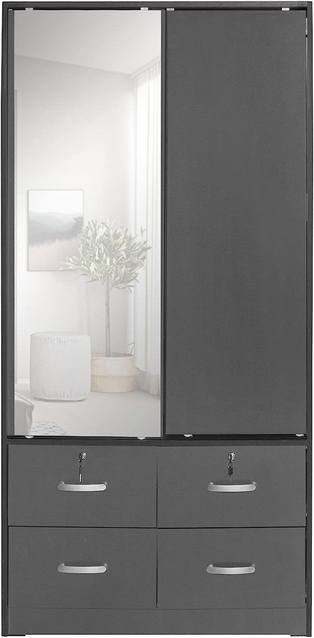 Go Green Woods Sarah Double Sliding Door Armoire with Mirror