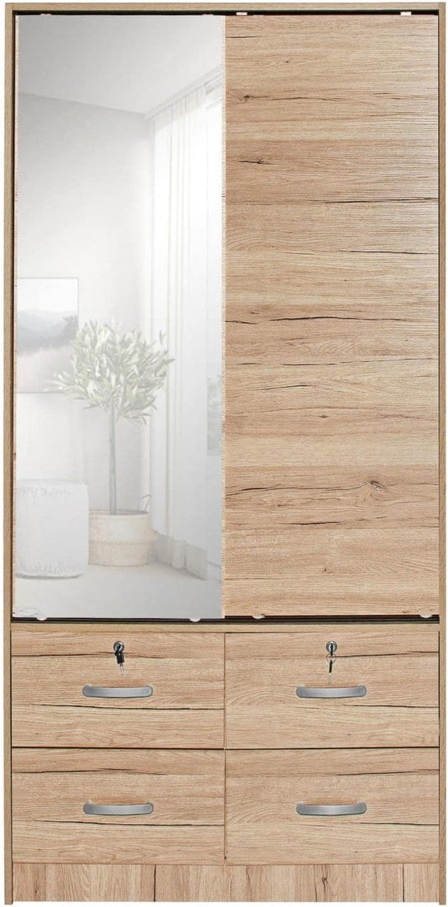 Go Green Woods Sarah Double Sliding Door Armoire with Mirror