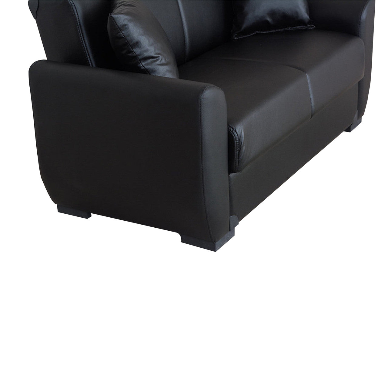 Lola Black PU Leather Sofa Bed