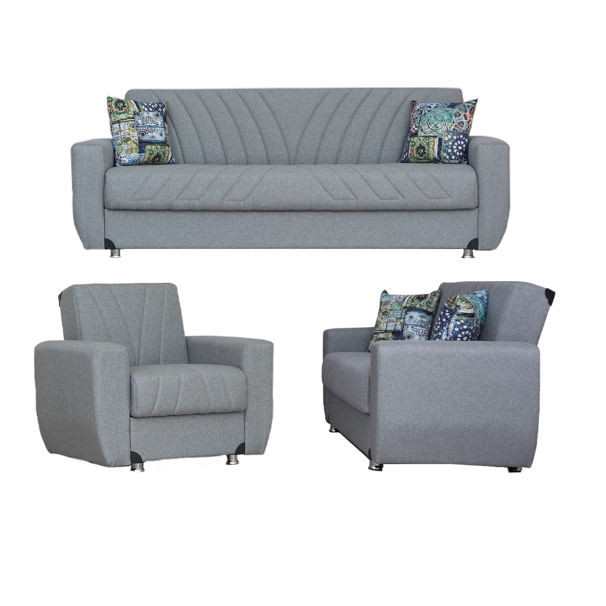 Sonya Gray Fabric Loveseat