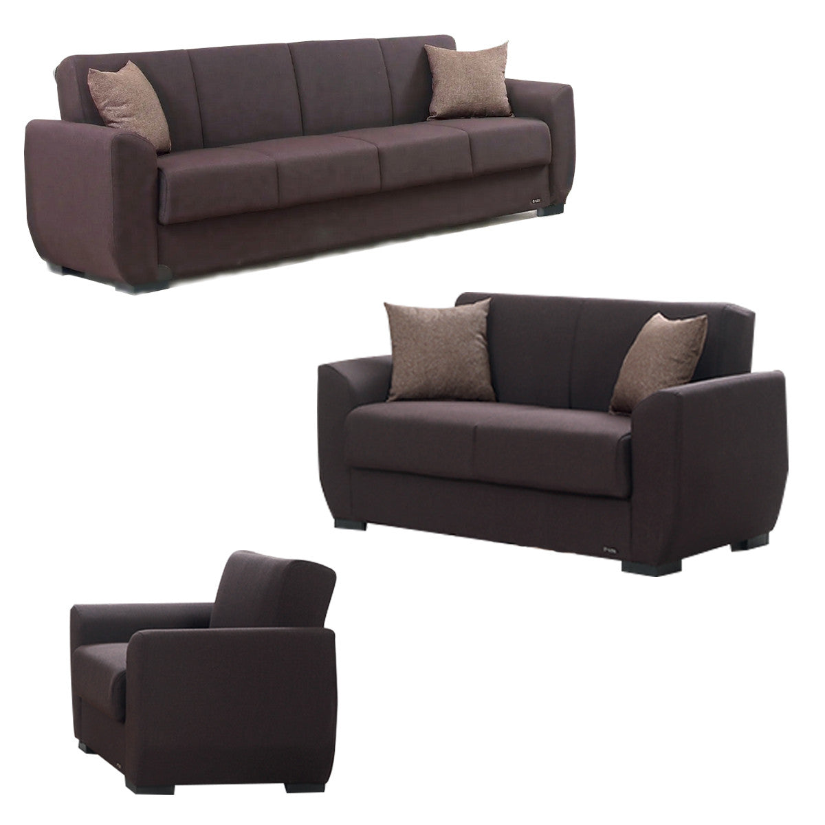 Karen Dark Brown Fabric Sofa Bed