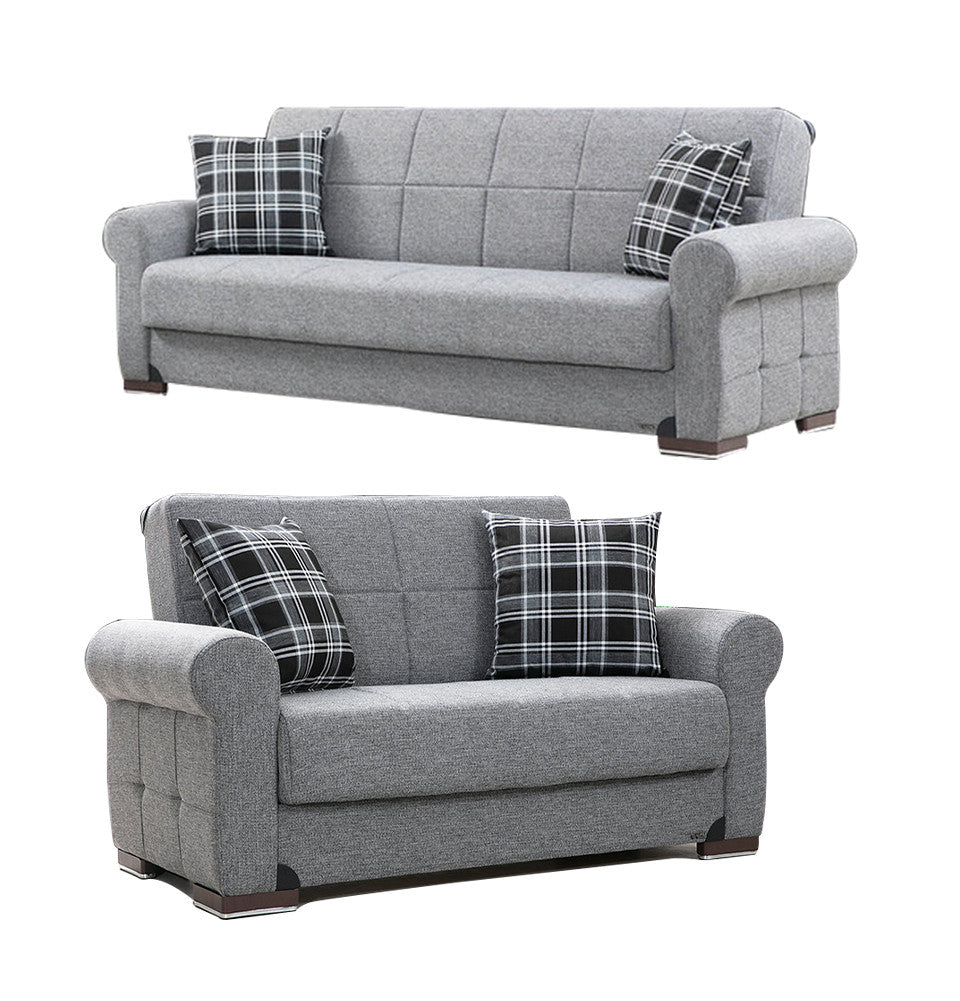 Silva Gray Fabric Loveseat