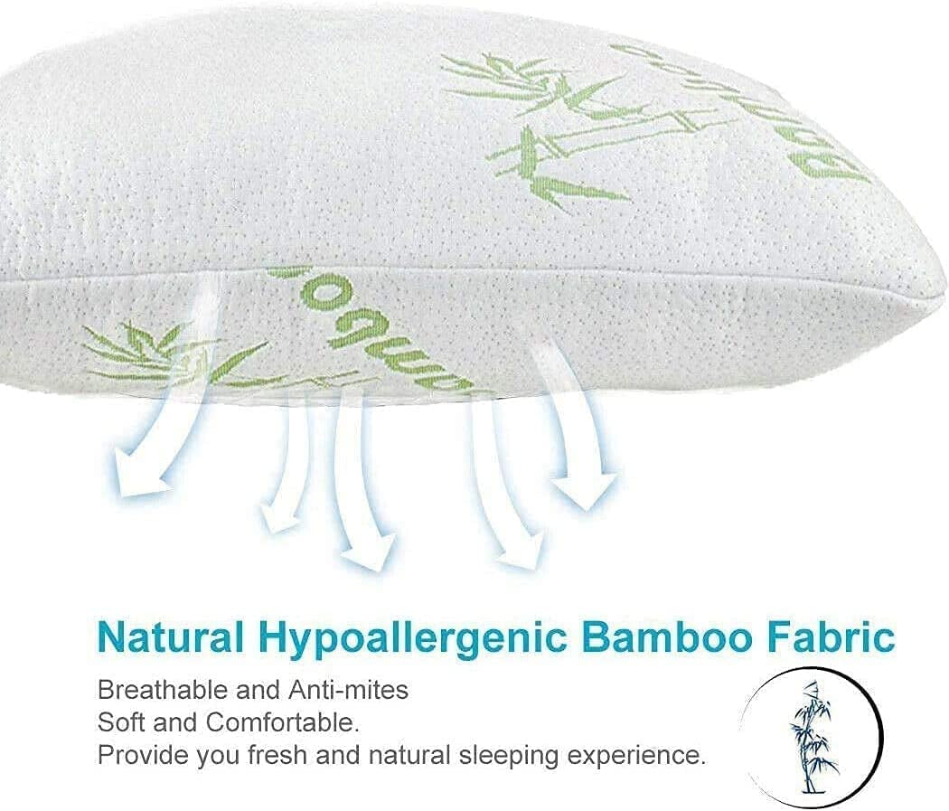 Bamboo Pillow Queen Size Shredded Memory Foam