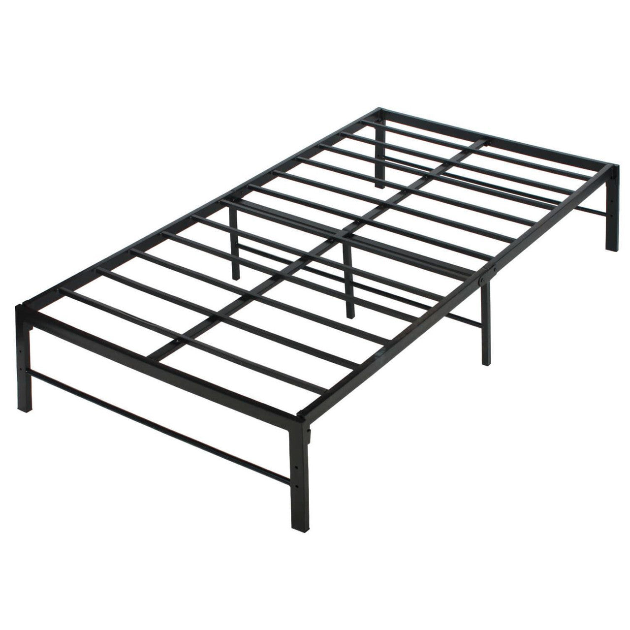 Go Green Woods Lily Foldable Welded Black Metal Platform Bed Frame Twin