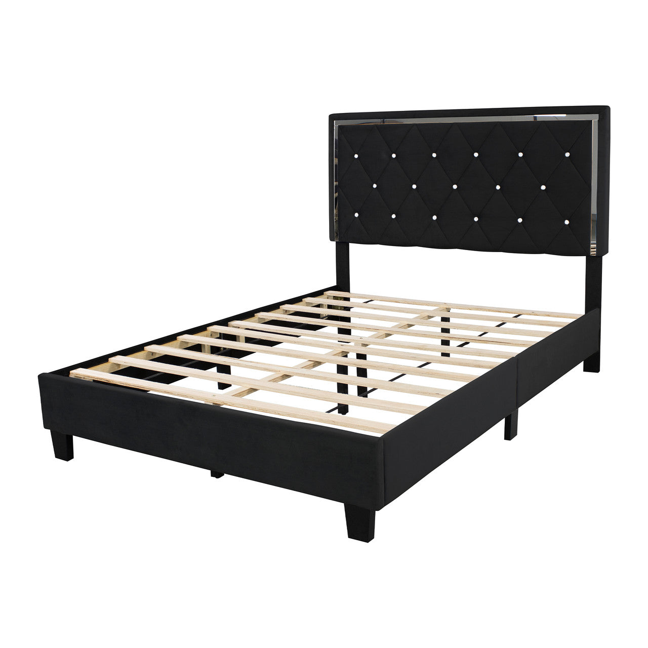 Go Green Woods Monica Velvet Upholstered Full Platform Bed