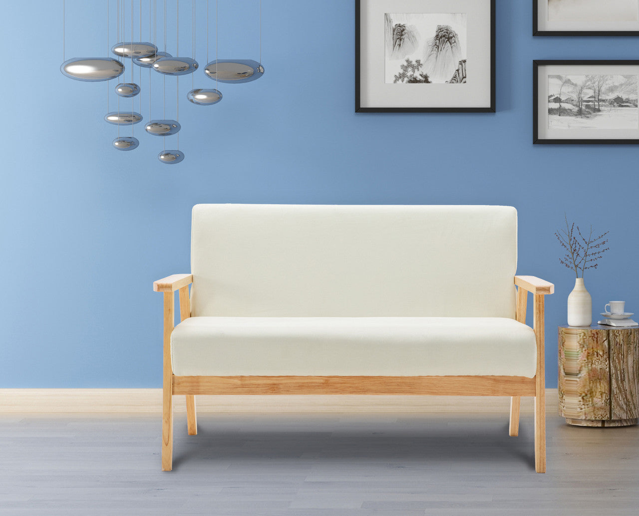 Sleek Silver Loveseat