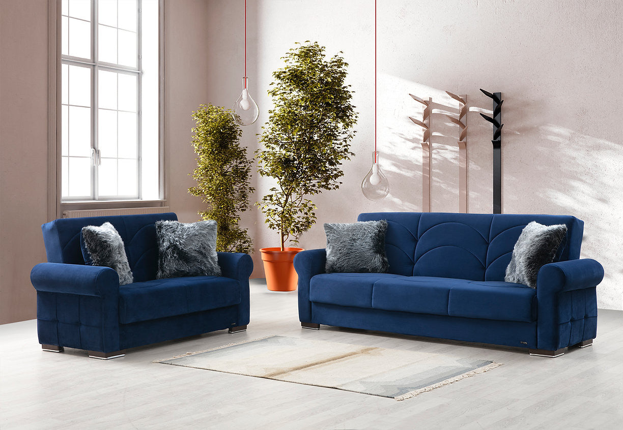 Madrid Navy Fabric Sofa Bed