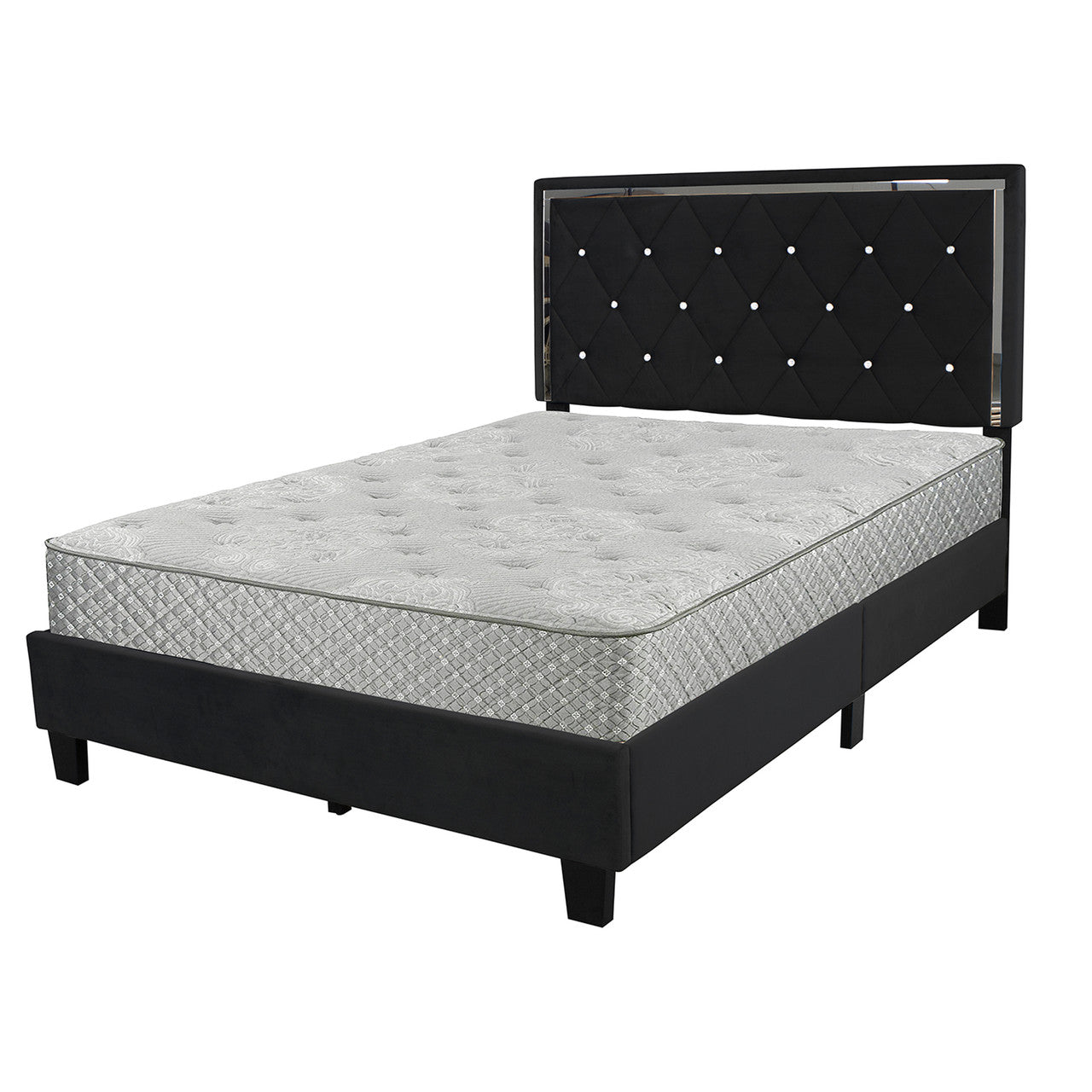 Go Green Woods Monica Velvet Upholstered Full Platform Bed