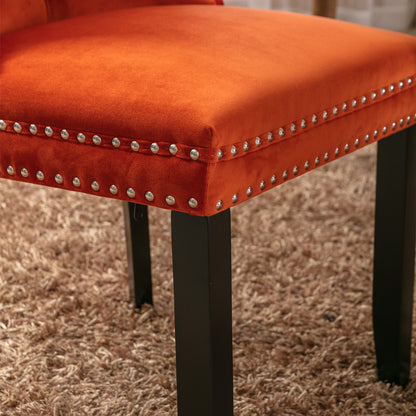 Nikki Velvet Dining Chair (Set of 2) - Orange
