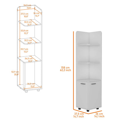 Klay 2-Door 4-Shelf Tall Storage Cabinet - White