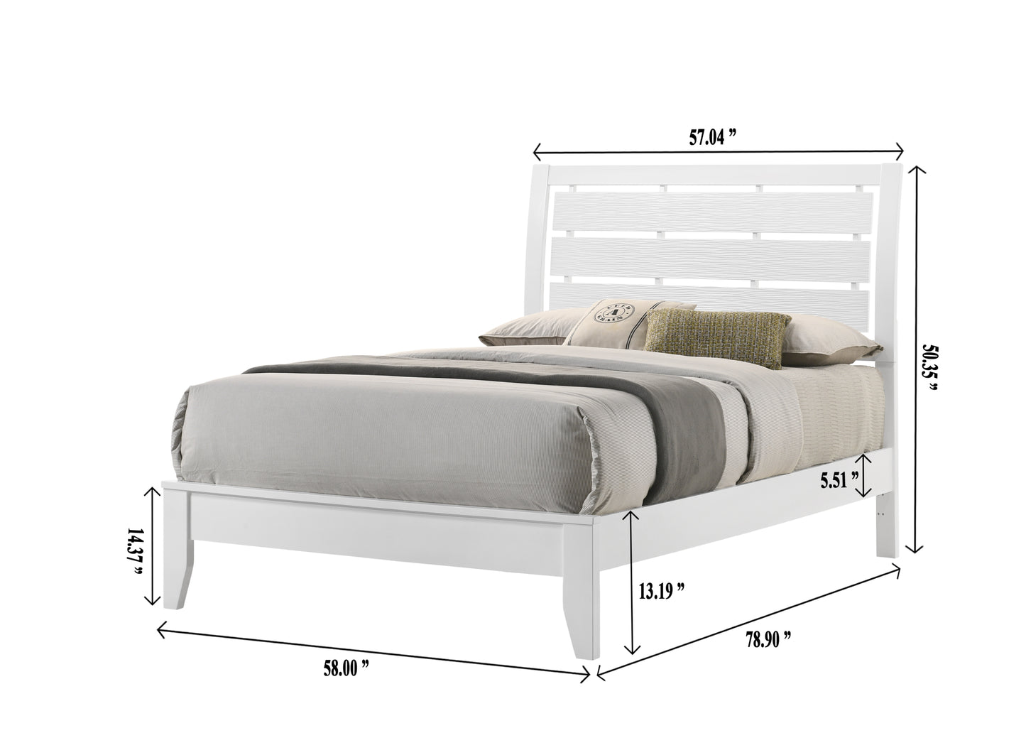 Winston Full Size Bed - White