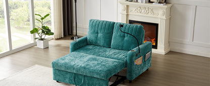 Rita Loveseat Pull-out Sofa Bed with Adjustable Backrest - Teal