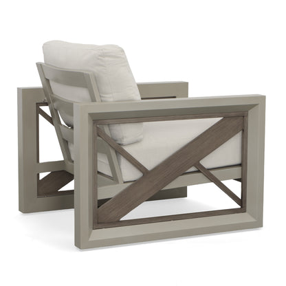 Chamo Outdoor Patio Beveled Panels Armchair - Tan