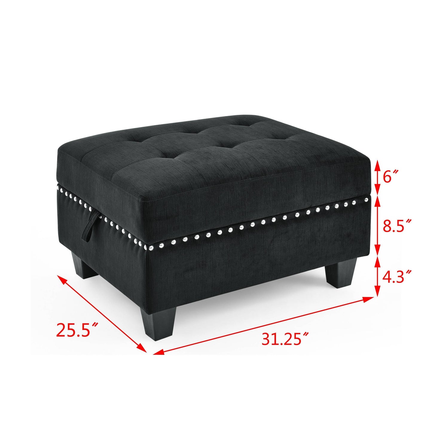 Supa Modular Sectional Velvet Sofa Set 2 - Black