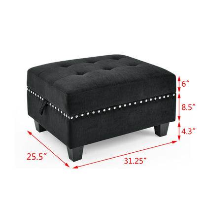Supa Modular Sectional Velvet Sofa Set 2 - Black