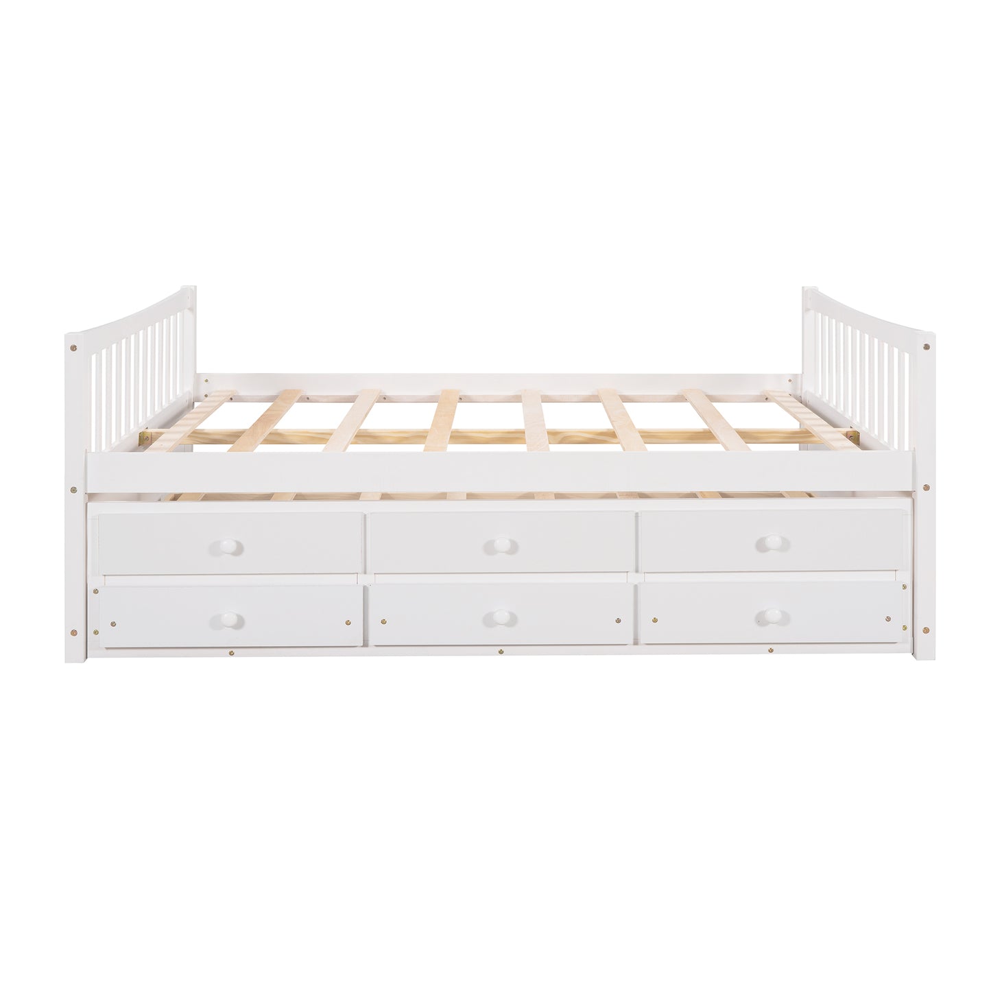 Xander Full Size Daybed with  Twin Size Trundle and Drawers - White