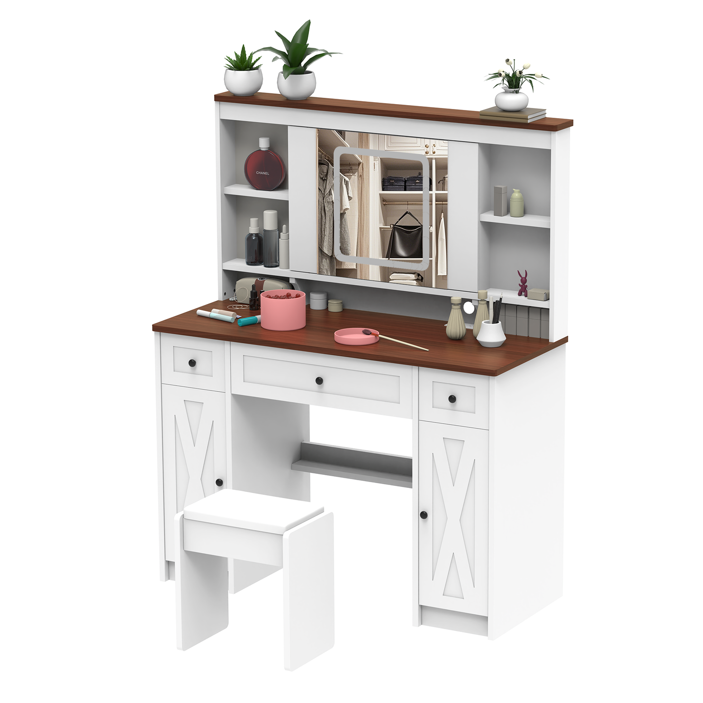 Cleo III Makeup Vanity Desk Set