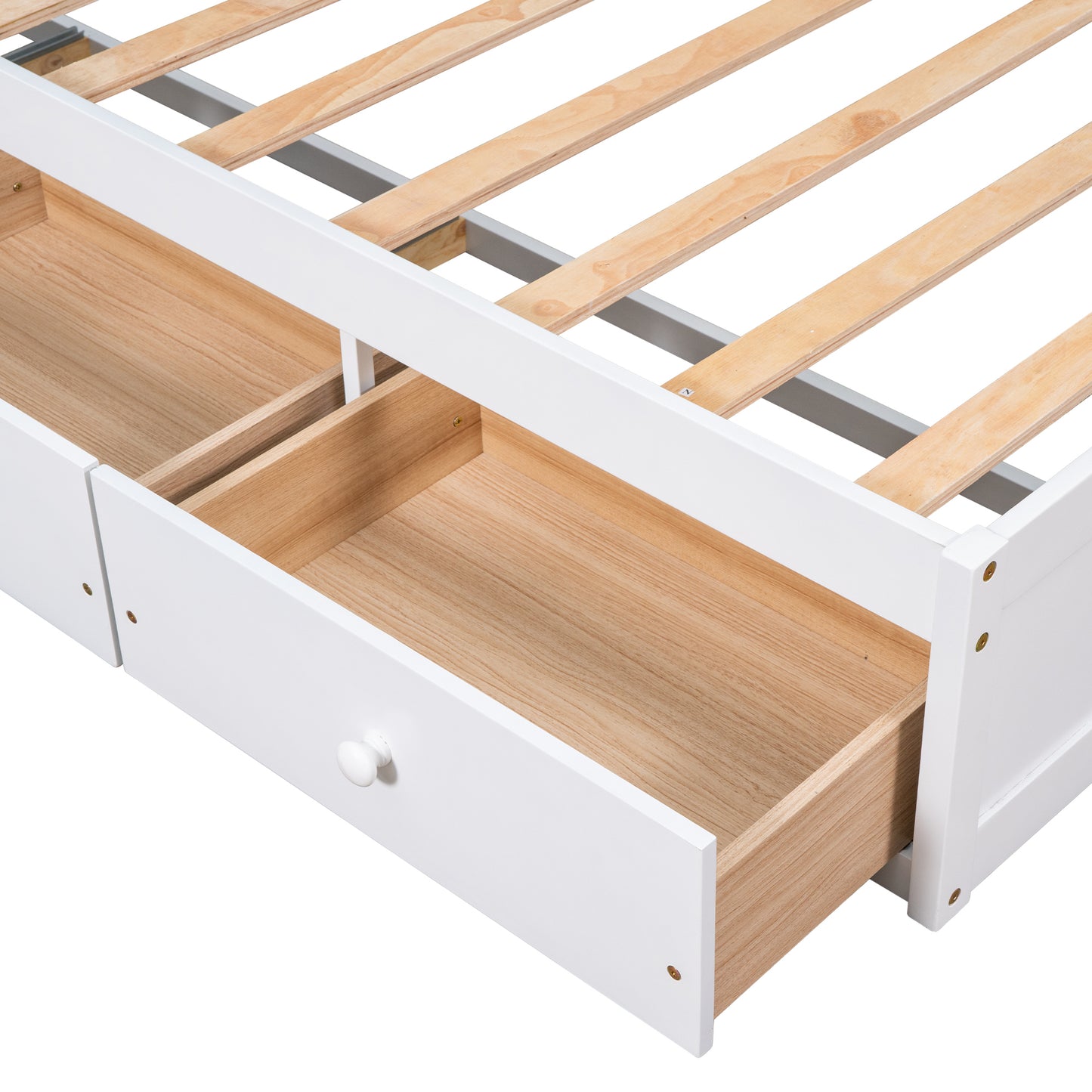 Oris Twin Size Wood Platform Bed - White