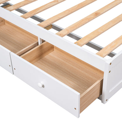 Oris Twin Size Wood Platform Bed - White