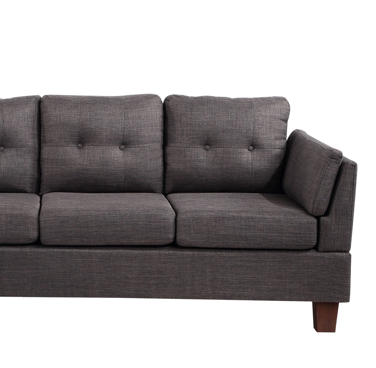 Dalia Linen Modern Sectional Sofa with Left Facing Chaise - Dark Gray