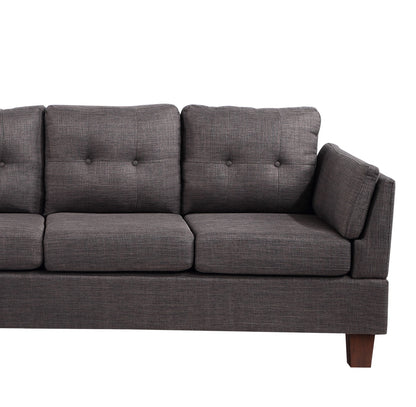 Dalia Linen Modern Sectional Sofa with Left Facing Chaise - Dark Gray