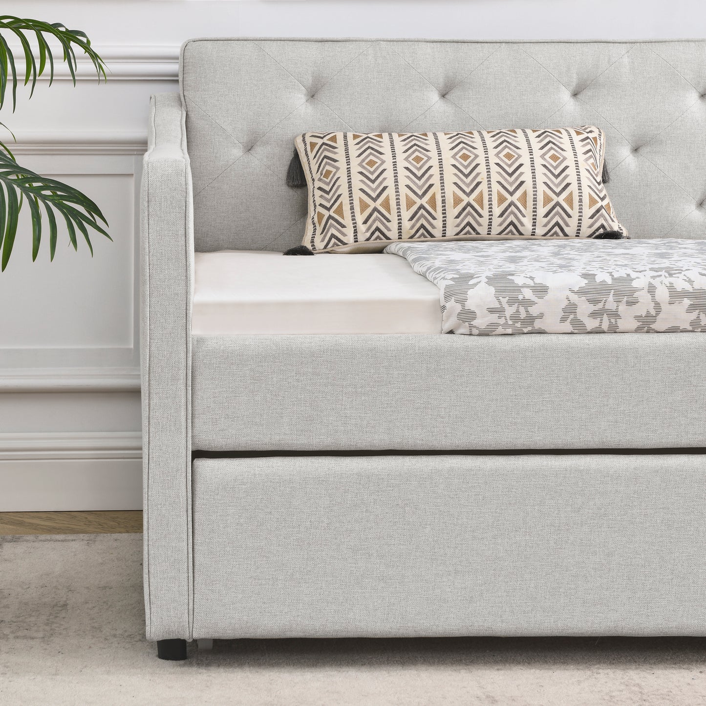 Hana Twin Size Daybed with Twin Size Trundle - Beige