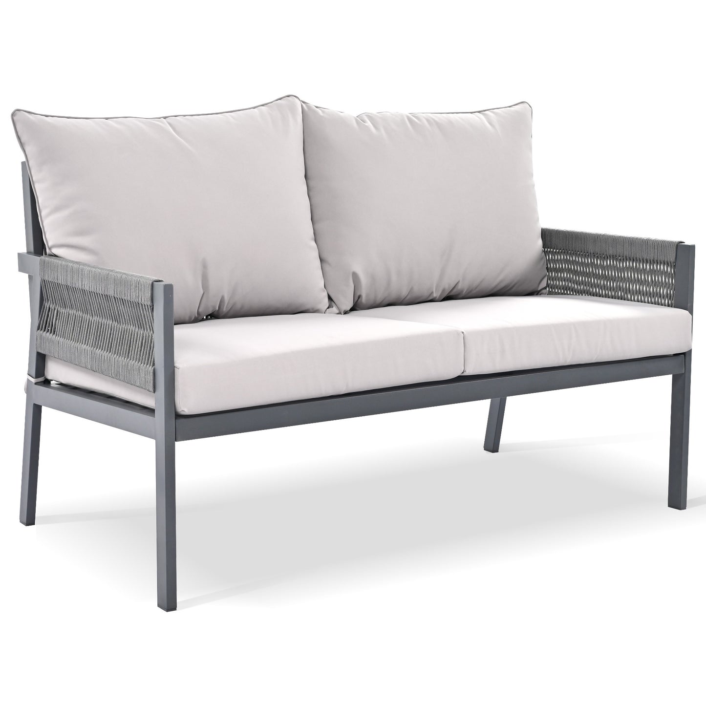 Mixon 4 Pc Patio Rope Sofa Set - Gray