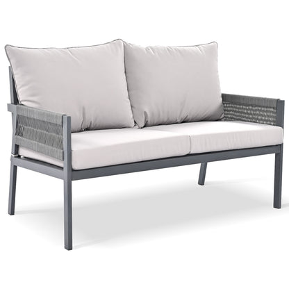 Mixon 4 Pc Patio Rope Sofa Set - Gray