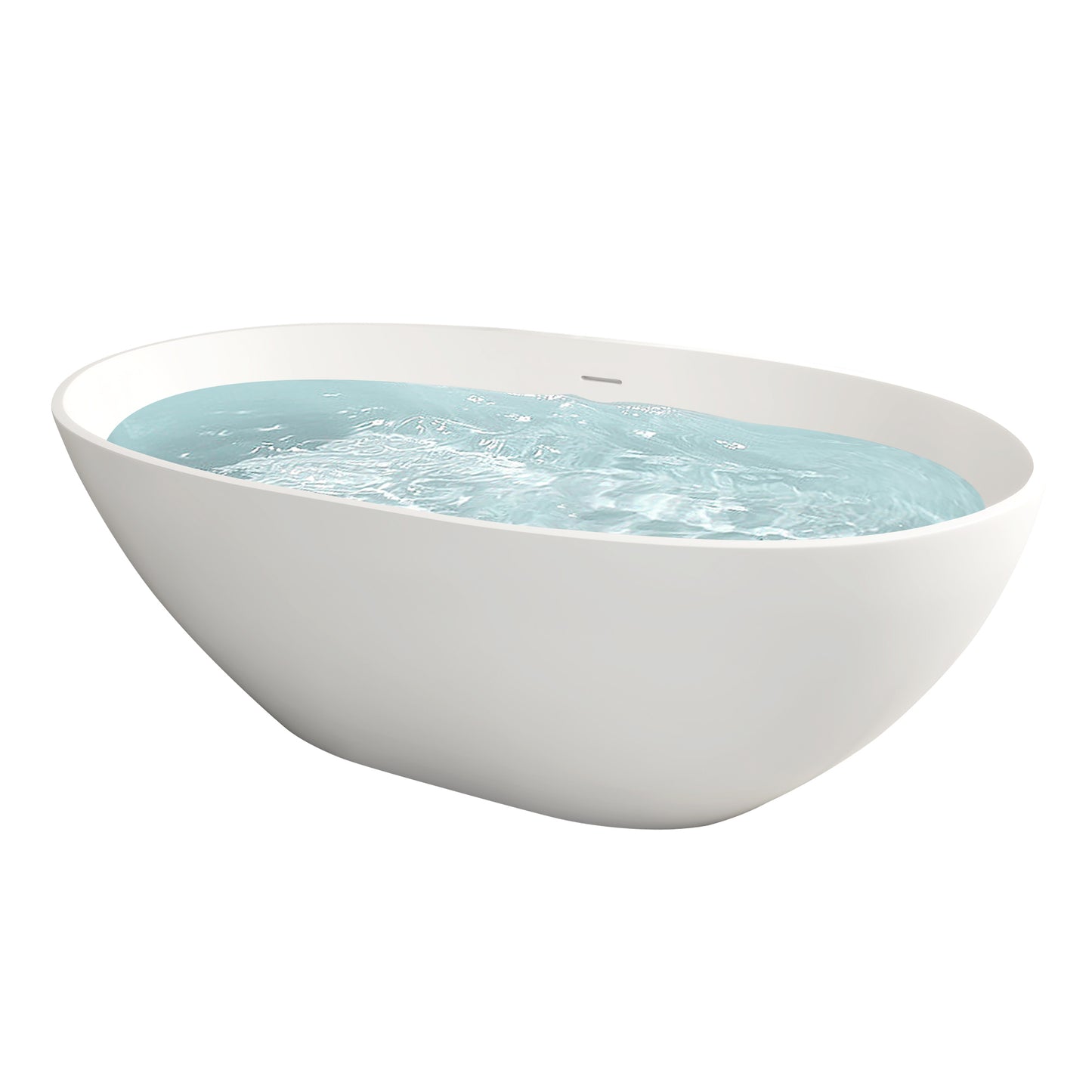 Mew 65" Solid Surface Freestanding Soaking Bathtub - Matte White