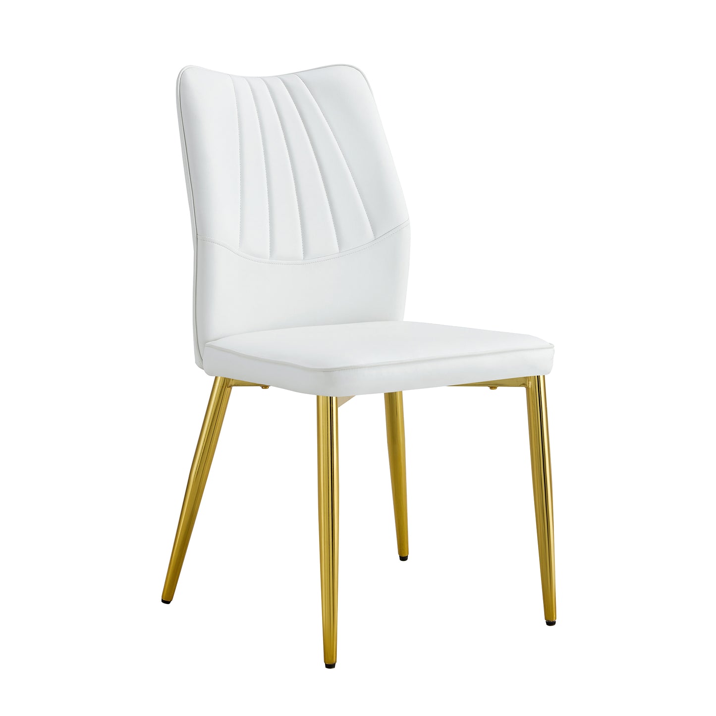 Baylor Dining Chairs with Golden Metal Leg (Set of 4) - White