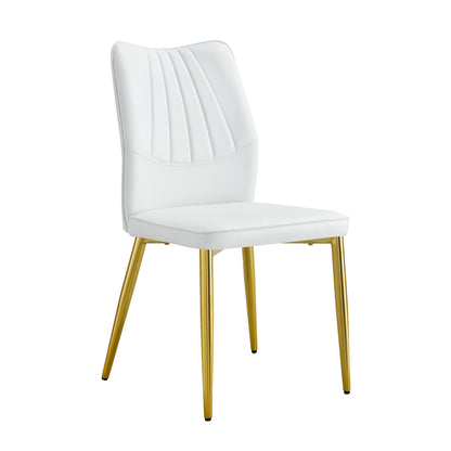 Baylor Dining Chairs with Golden Metal Leg (Set of 4) - White