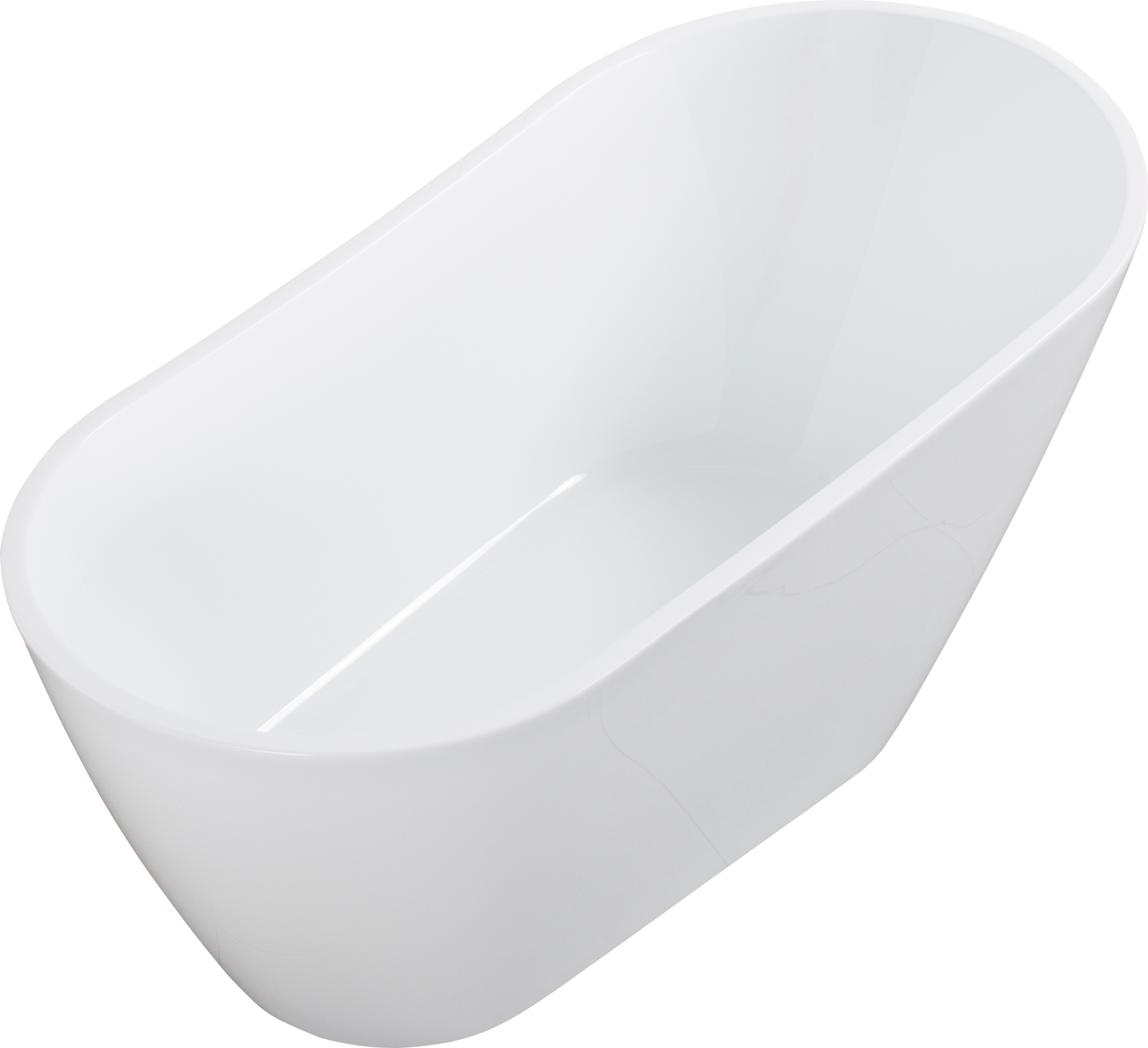 Kriss 59" Acrylic Freestanding Bathtub with Bottom Anti-Slip  - Gloss White