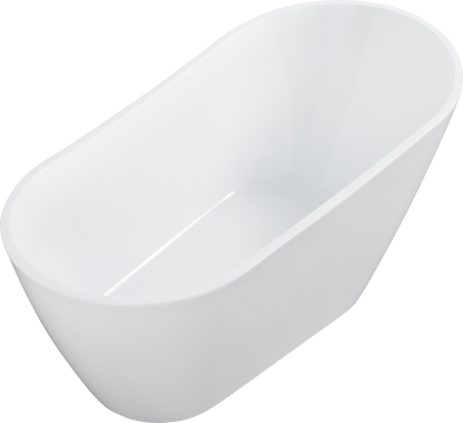 Kriss 59" Acrylic Freestanding Bathtub with Bottom Anti-Slip  - Gloss White