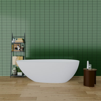 Ivan 59" Solid Surface Freestanding Bathtub - White