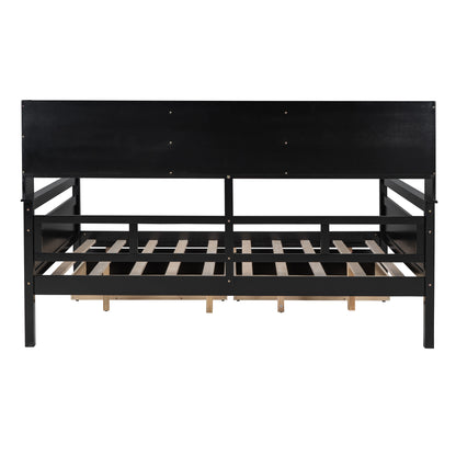 Ozi Full Size Metal Daybed with 2 Drawers - Espresso
